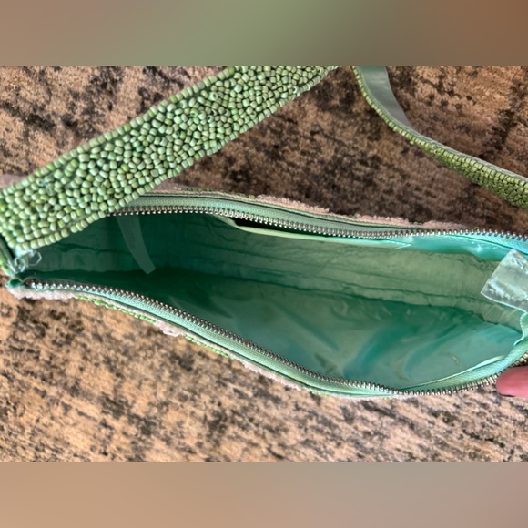Green and Cream Beaded Women's Bag - Picture 5 of 5